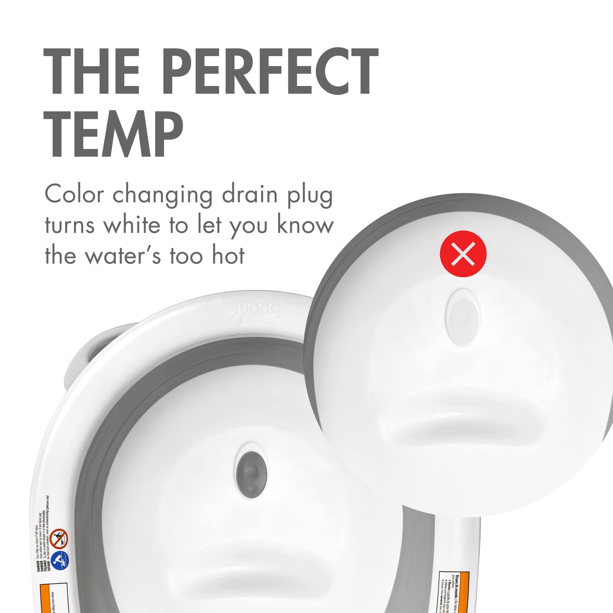 Boon NAKED 2-Position Collapsible Baby Bathtub, Recline or Sit Up for Infants and Toddlers - Gray