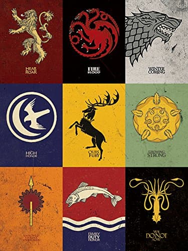 Pyramid International Game Of Thrones "Sigils" Canvas Print, Cotton, Multi-Colour, 3.20 x 60.00 x 80.00 cm