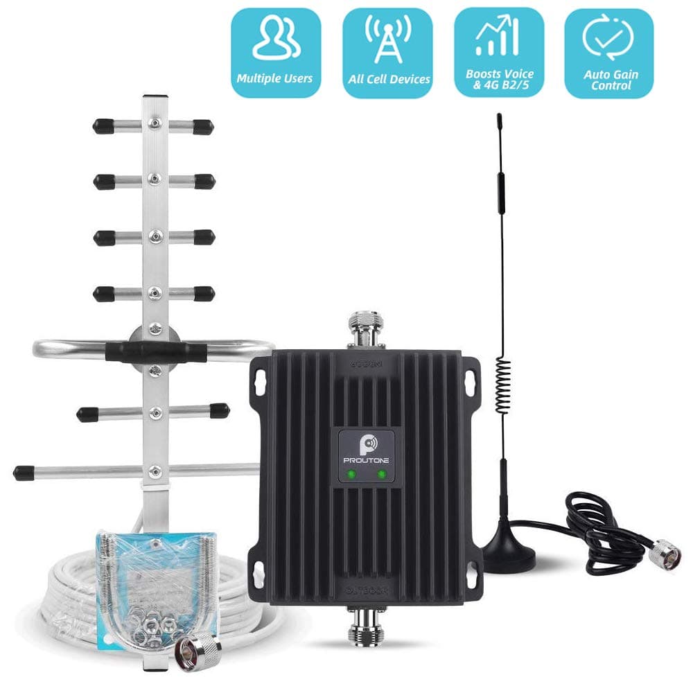 Cell Phone Signal Booster for Home Office and Cottage | Boosts Multiple Devices 4G LTE 5G Data & Volte for Verizon AT&T | Strong Antenna Up to 4,500 sq ft | FCC Approved