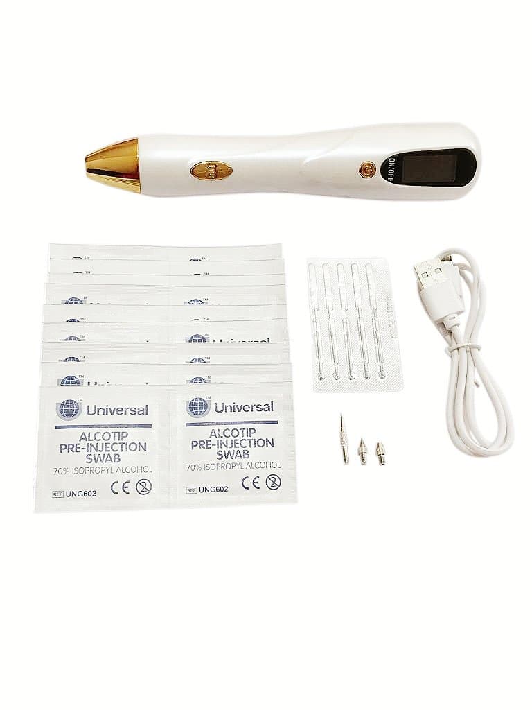 Dark Spot Remover Pen for Mole Skin Tag Freckles Tattoo removal USB Rechargeable with Spotlight and LCD Display Plus Skin Prep Swabs