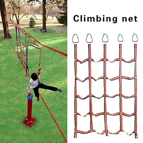Outdoor Rainbow Ribbon Net Physical Training Ninja Climbing Net for Kids Daily Sports and Entertainment Heavy Duty