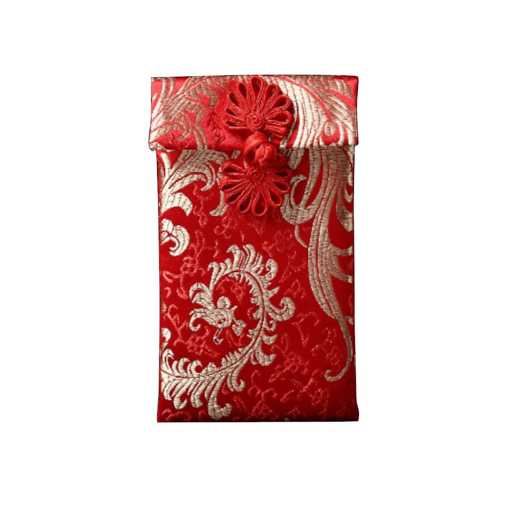 Red Silk Coin Envelopes for New Year, Wedding and Birthday Gift, Jewelry Bag for Storage