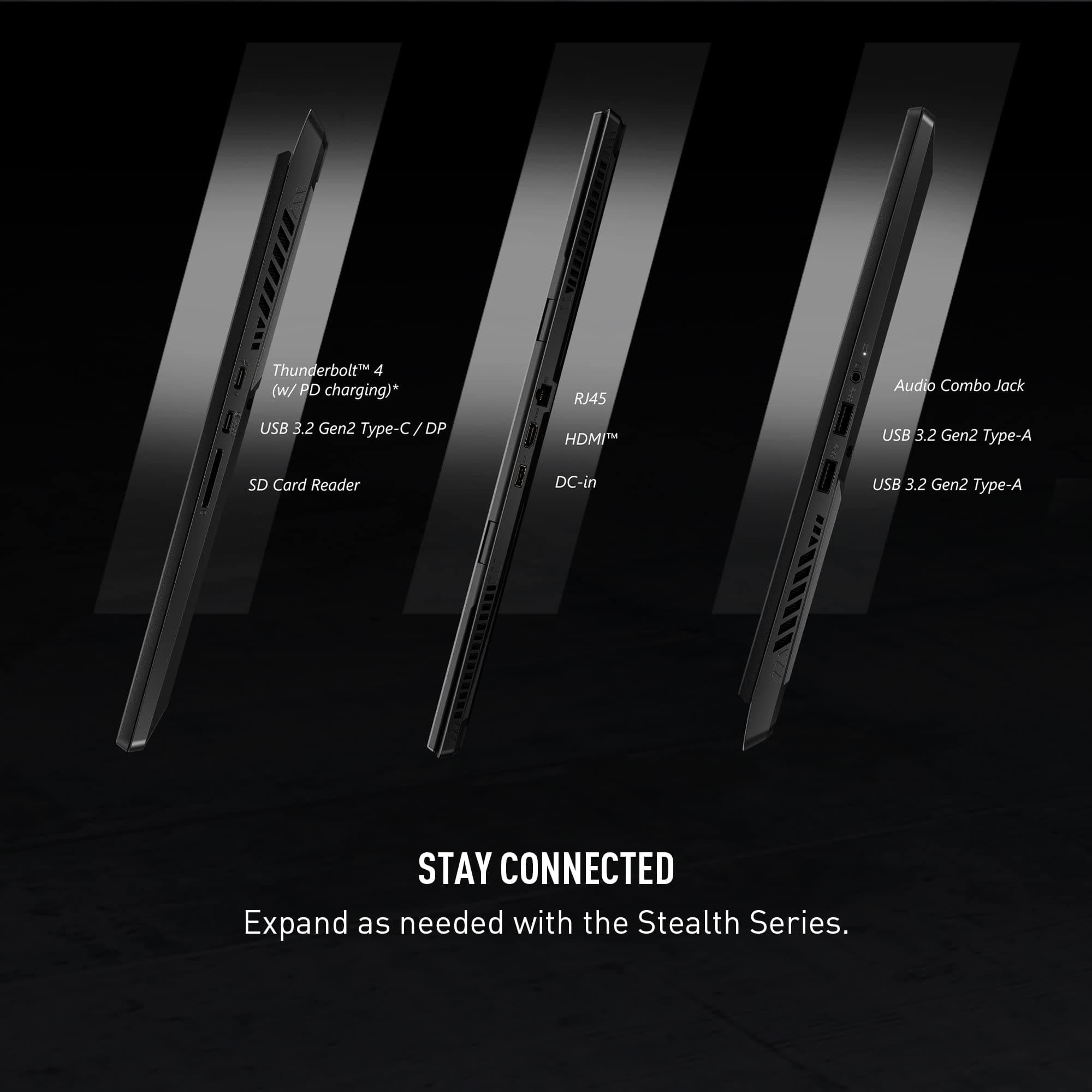 msi Stealth 17 Studio 17.3" QHD 240Hz Gaming Laptop: 13th Gen Intel Core i9, RTX 4080, 32GB DDR5, 1TB NVMe SSD, Thunderbolt 4, USB-Type C, Cooler Boost Trinity+, Win11 Home: Core Black A13VH-053US