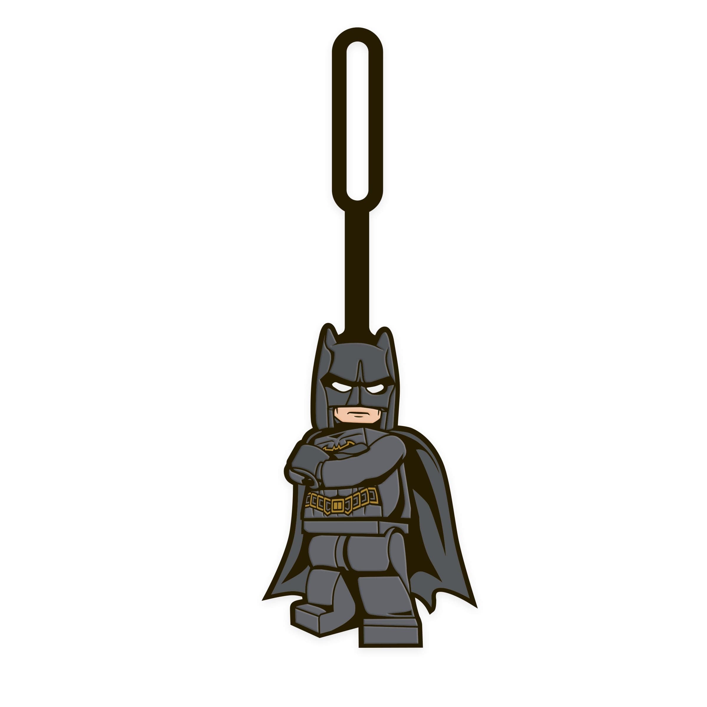 Lego DC Silicone Luggage Tag for Travel, Suitcase, Backpack, Summer Beach Bag - Batman (52504) with writable Surface on Back for ID Identification. Measures Approx. 6.5"