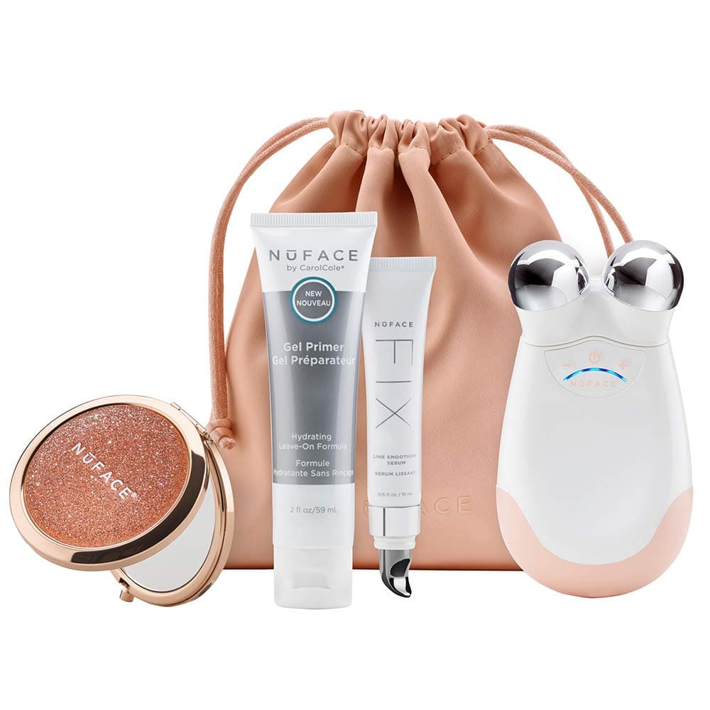 NuFACE Advanced Facial Toning Kit, Shimmer All Night Collection, Trinity Facial Trainer Device & Microcurrent Skincare Regimen, Skin Care Device to Lift Contour Tone Skin & Reduce Look of Wrinkles