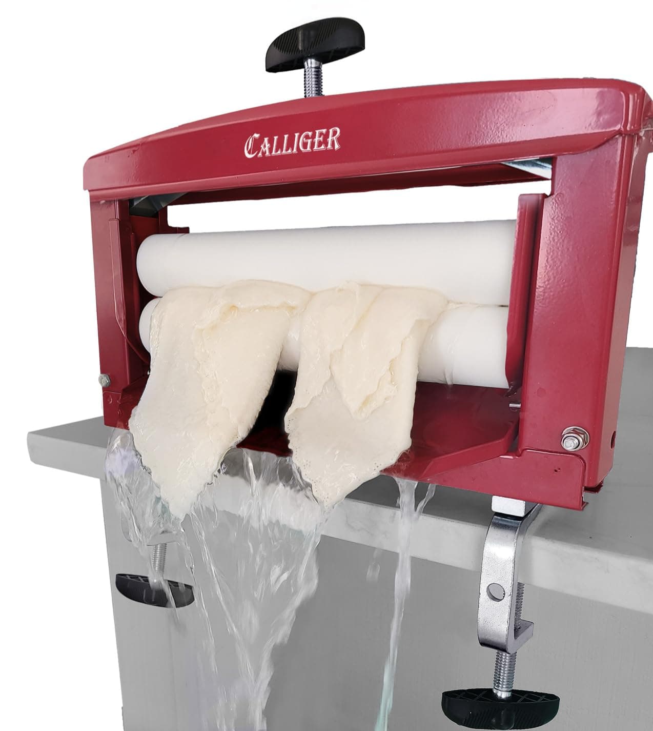 Calliger Clothes Wringer - Better Moisture Removal than Portable Washing Machine/Portable Dryer - Heavy Duty Off Grid Laundry Wringer | Perfect Towel Wringer for Chamois Cloth, Tile Sponge, etc.