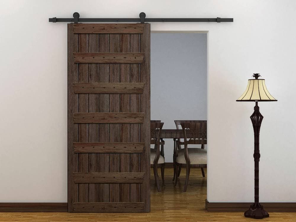 RESTORATION STANDARD HOME02 Contemporary European Antique Western Wood Sliding Barn Door Hardware (Rustic Black)