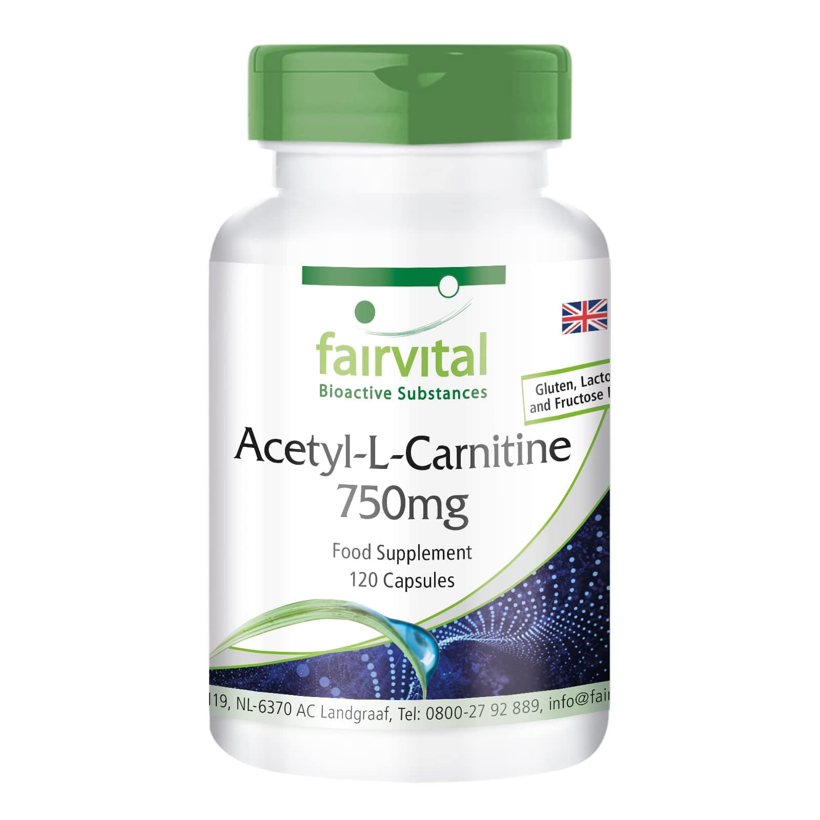 Acetyl L-carnitine Capsules - 750mg - HIGH Dosage - Vegan - 120 Capsules