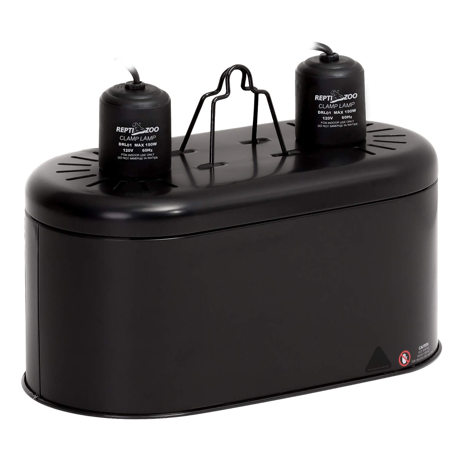 REPTI ZOO For Your Reptile Dual Lamp Cap Combo Integrated Design, Dual Lamp Fixture 11.2 * 5.7 * 7.3 inch