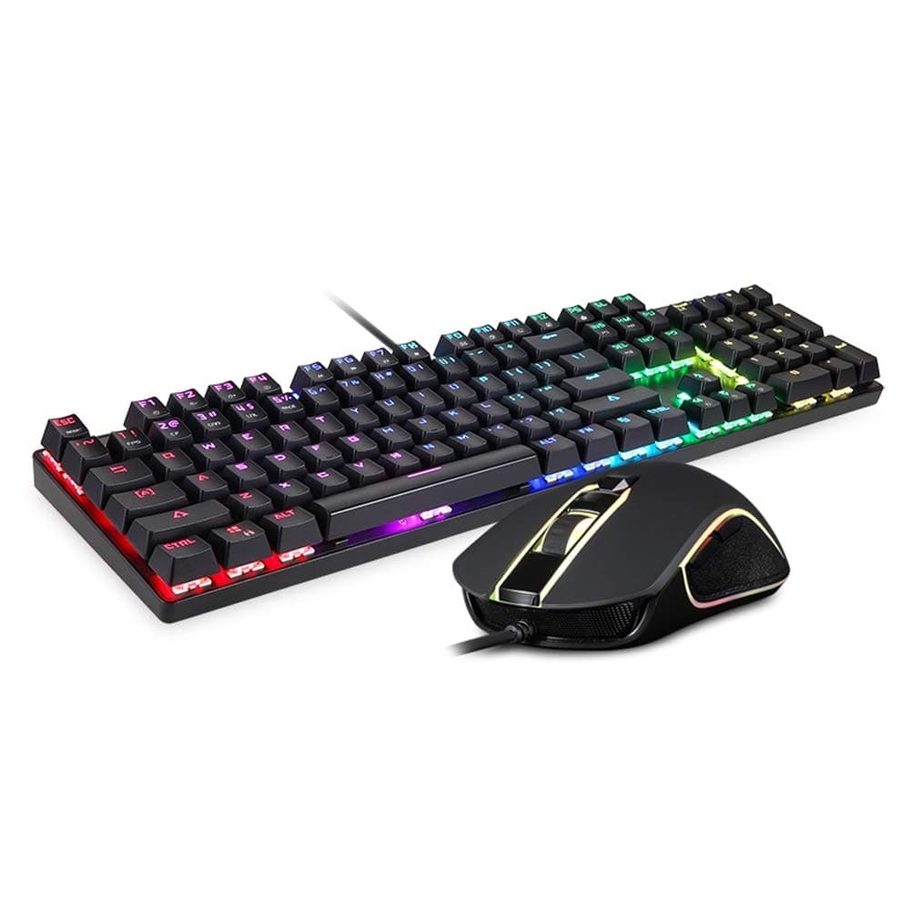 Motospeed CK888 USB Gaming Mechanical Keyboard RGB LED Backlight Keyboard plus Adjustable DPI Gaming Mouse For Gamer
