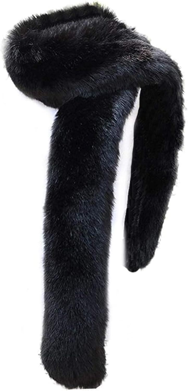 Women's Men's Extra Large Faux Fox Raccoon Fur Scarf Collar Stole Shawl