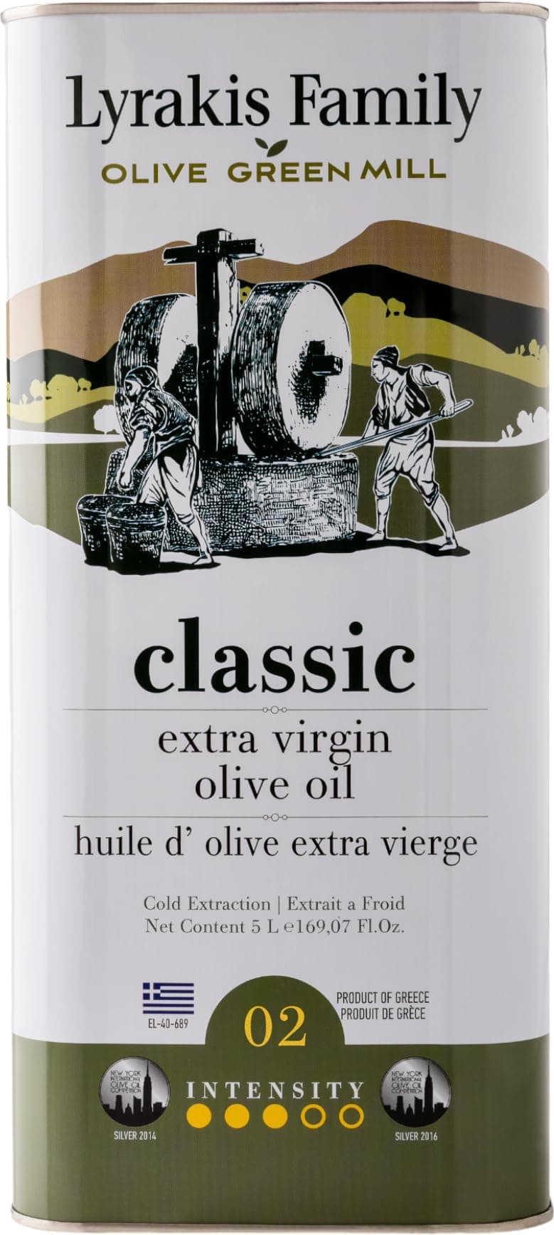 Olive Oil 5L – Greek Extra Virgin, Premium First Cold Pressed, High Polyphenols, Handpicked Olives, New Harvest, Fresh Juice from Crete – Since 1975