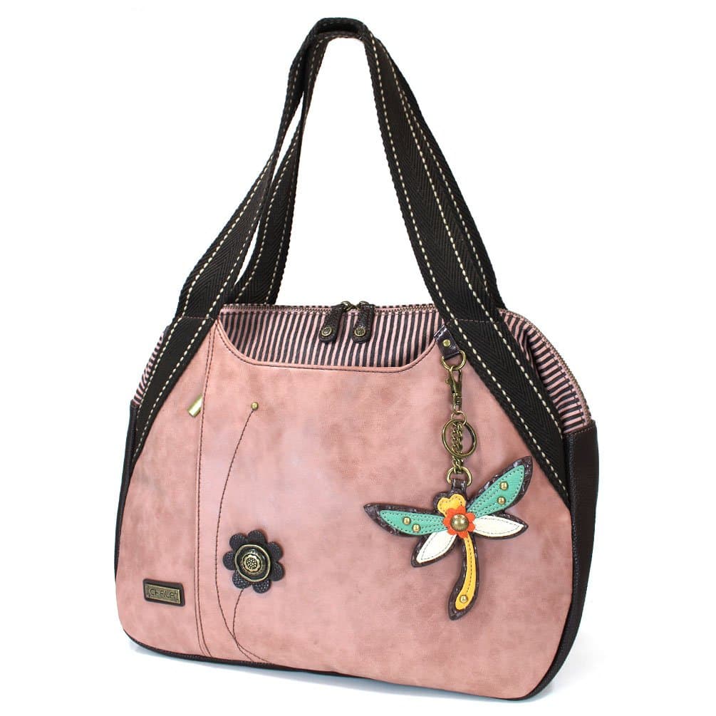 Handbags Dust Rose Shoulder Purse Tote Bag with Key Fob/ Coin Purse