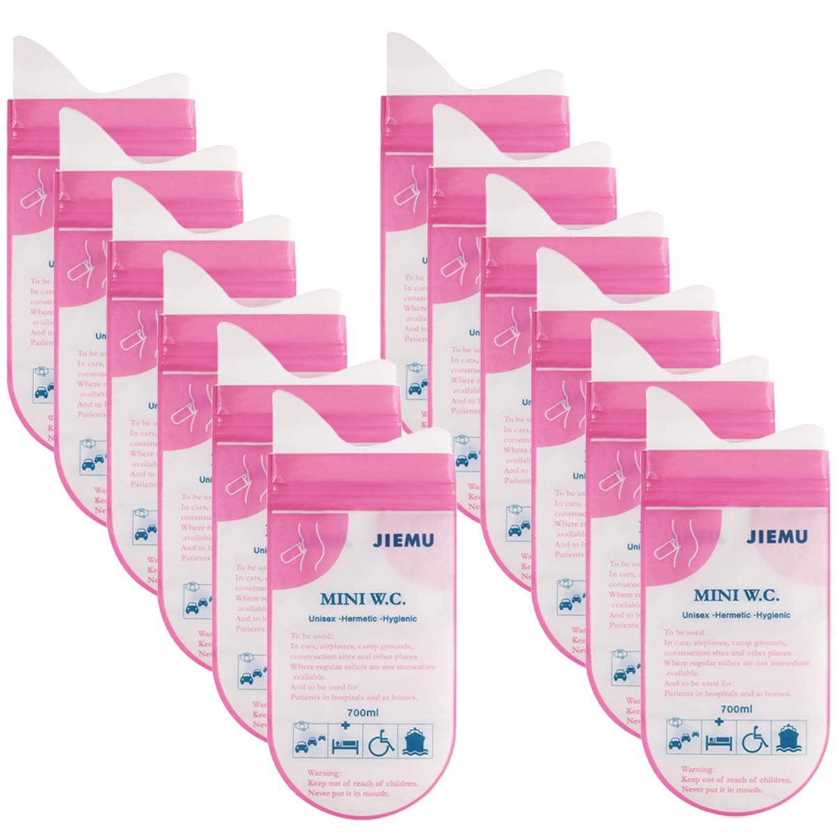 MeiMeiDa 12 PCS/Set Portable Disposable Urine Bags, Pee Bags Emergency Car Toilet for Camping Travel Traffic Jam Inpatients Men Women Children Brief Relief Sickness Vomit