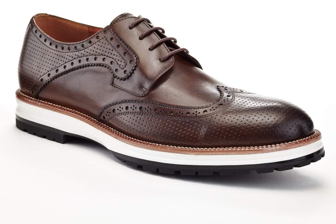 Mens Derby Hybrid Dress Shoes Brown