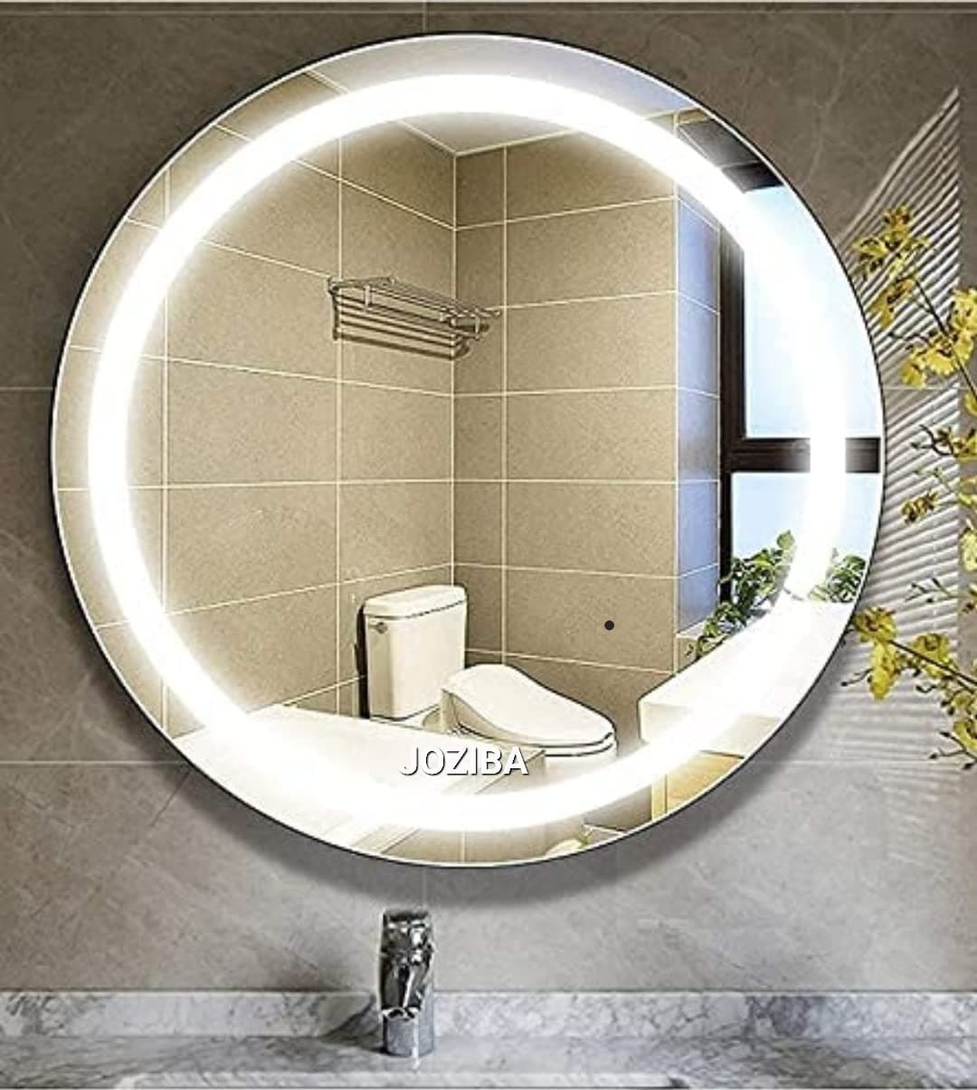 Led Mirror Wall Mounted Round Shape for Bathroom, Wash Basin and Bedroom (21 X 21 Inch Frameless)