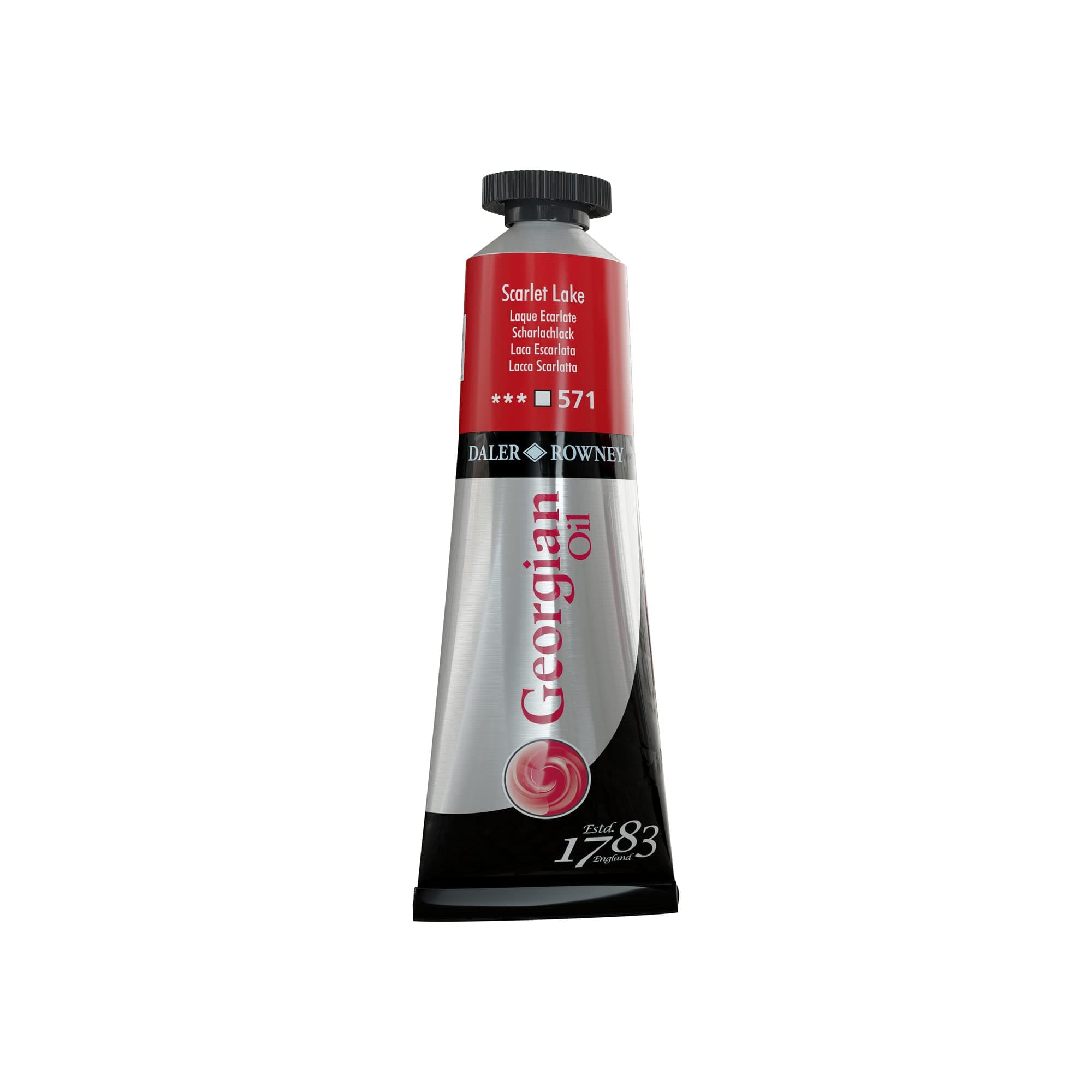 Daler-Rowney Georgian Oil Paint, Aluminium Tube, 1.28oz - 38 ml, Scarlet Lake