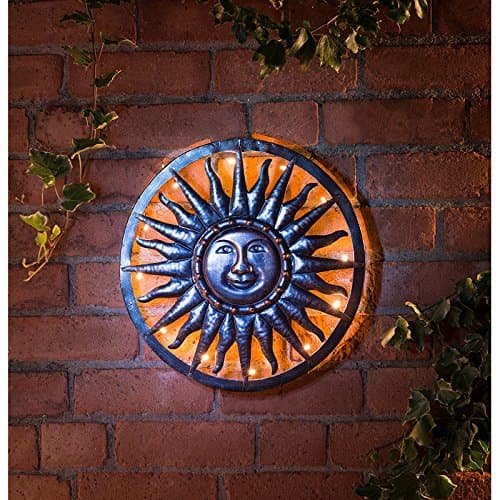 40cm Diameter Bronze Effect Finish Sun Metal Wall Art