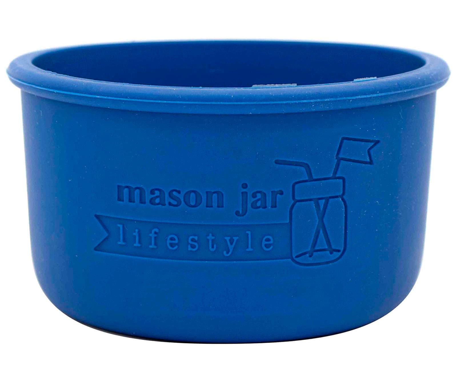 Wide Mouth Half Pint 8oz Silicone Sleeves/Jackets for Protecting Kerr Jars by Mason Jar Lifestyle (Deep Blue)