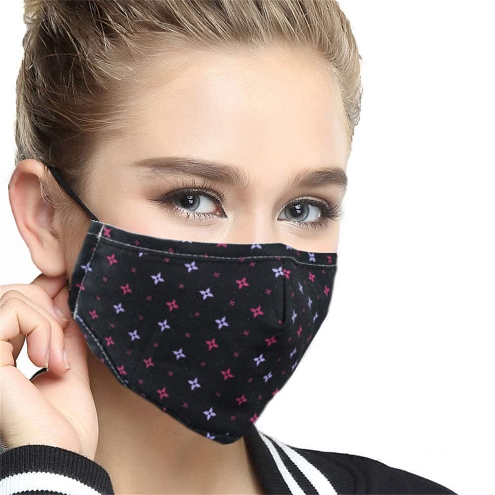 Esabel.C Black Cotton Mouth Mask Breathable Reusable Anti Dust Face Mask For Men And Women