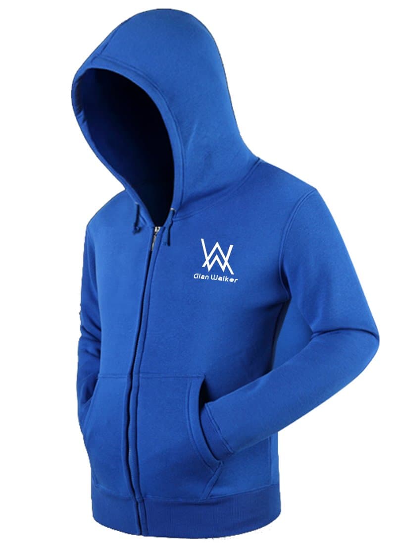 Unisex Hoodie Jacket Fleece Coat Adult Sweatshirt Zip-Up with Front Pocket