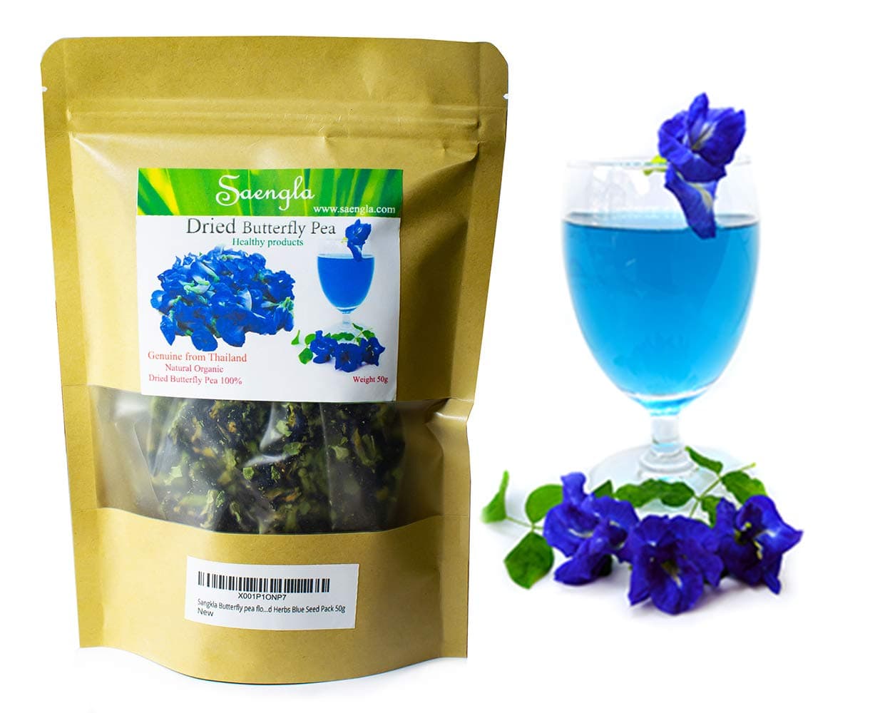 Butterfly pea flower Organic Tea Dried Herbs Blue Seed Pack 40g