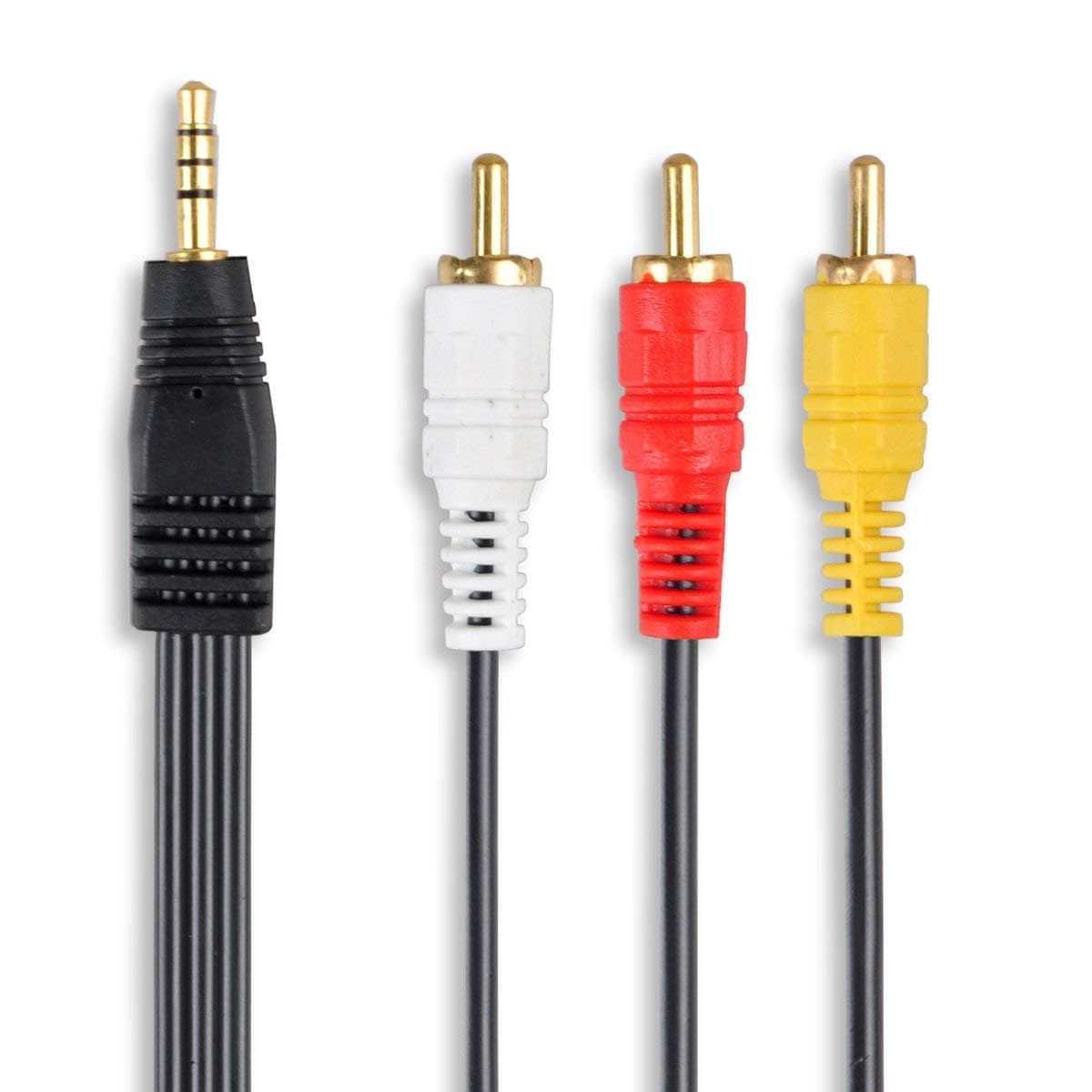 RCA Splitter Cable, 3.5mm to 3 RCA Male AV Camcorder Video Audio AUX Cable - 5ft