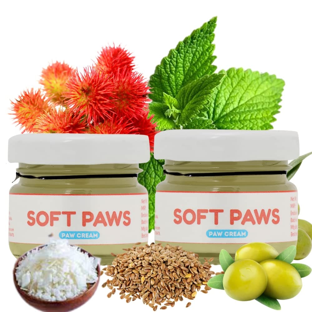 Soft Paw Cream for Dogs| Moisturising Cream for Cracked, Chapped Paws and Elbows with Caster Oil & Beeswax | Soothes, Protects & Softens Dry & Rough Paws | Non-Toxic | Pack of 2 | 25g