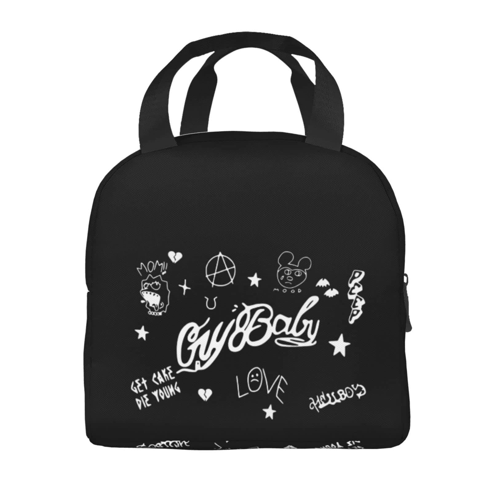 Tattoo Sheet Lil Peep Lunch Bag For Women/Men,Reusable Lunch Box For Office Work School Picnic Beach,Large Lunch Box Cooler Tote Bags