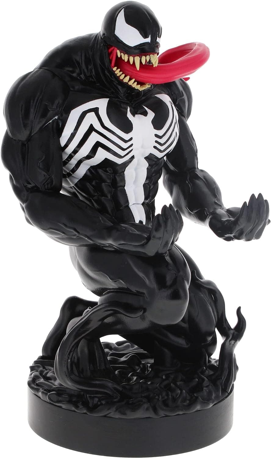 Exquisite Gaming Cable Guy: Phone/Controller Holder - Marvel Venom, Includes a 4 Foot Charging Cable, Heavy Duty PVC Statue and Sturdy Base to Hold Your Stuff without Tipping Over