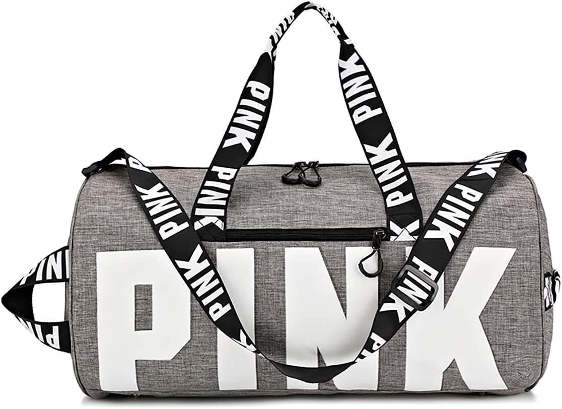 Gym Sports Bag,Lightweight Potable Sport Duffel Bag Canvas Shoulder Bags Large Capacity Sports Travel Duffels Multifunction Shoulder Bags Grey