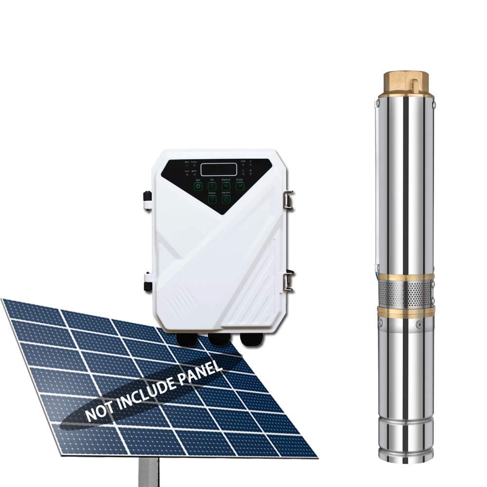 WBS Pump, Deep Well Solar Water Pump, Plastic Impeller Submersible Pump, 1.7hp, 110V, 26.4GPM, 367' Head, 4" 4DPC6-112-110-1300