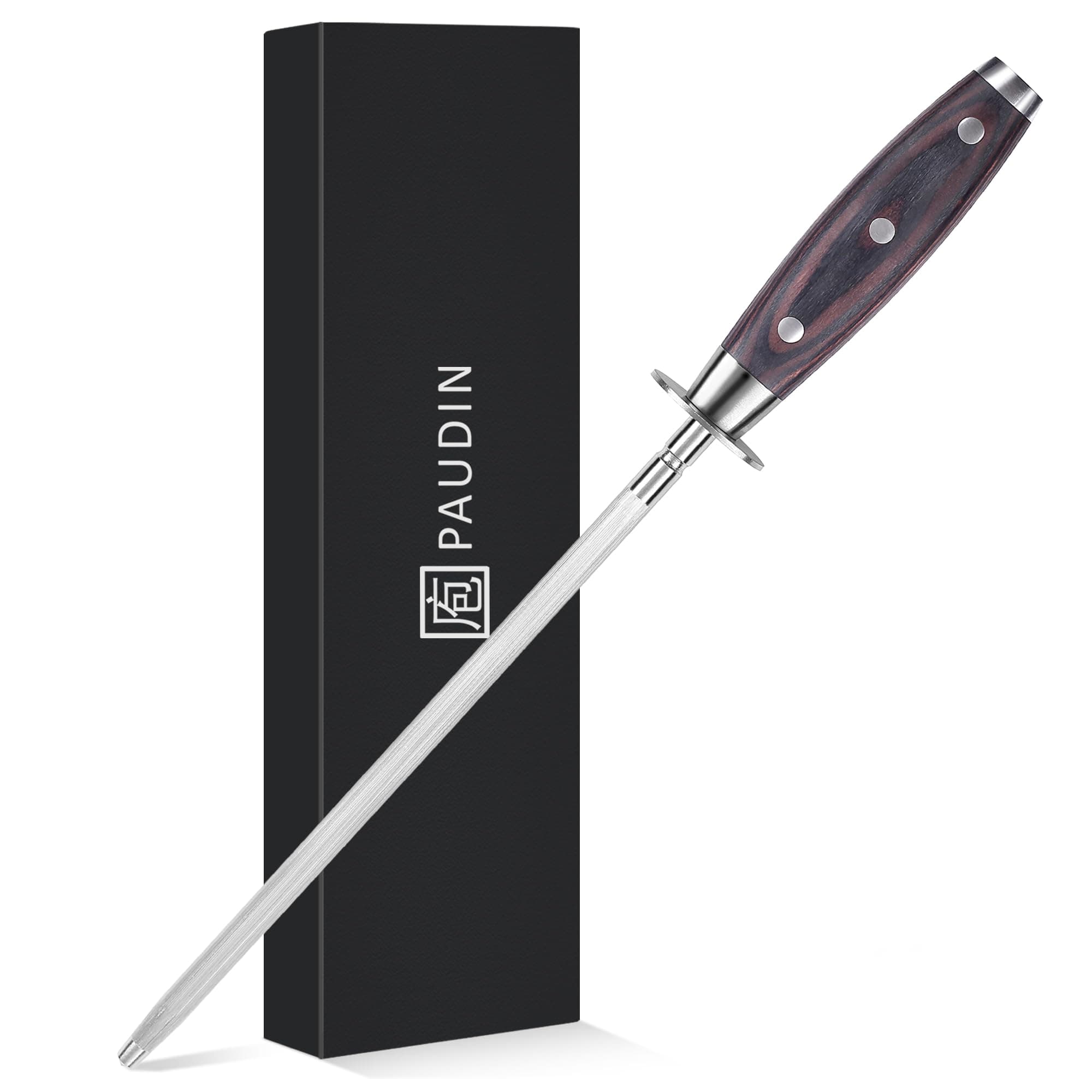 - Honing Rod, Knife Sharpener Rod, 10 Inch Honing Steel, Professional Kitchen Knife Sharpener, High Carbon Knife Sharpening Steel with Ergonomic Pakkawood Handle for All Chef Knives