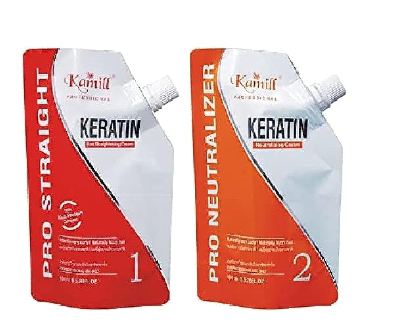 Kamill Keratin Pro-Straightening Cream And Pro-Neutralizer Kit With Kera-Protein Complex ( 150 ml each )