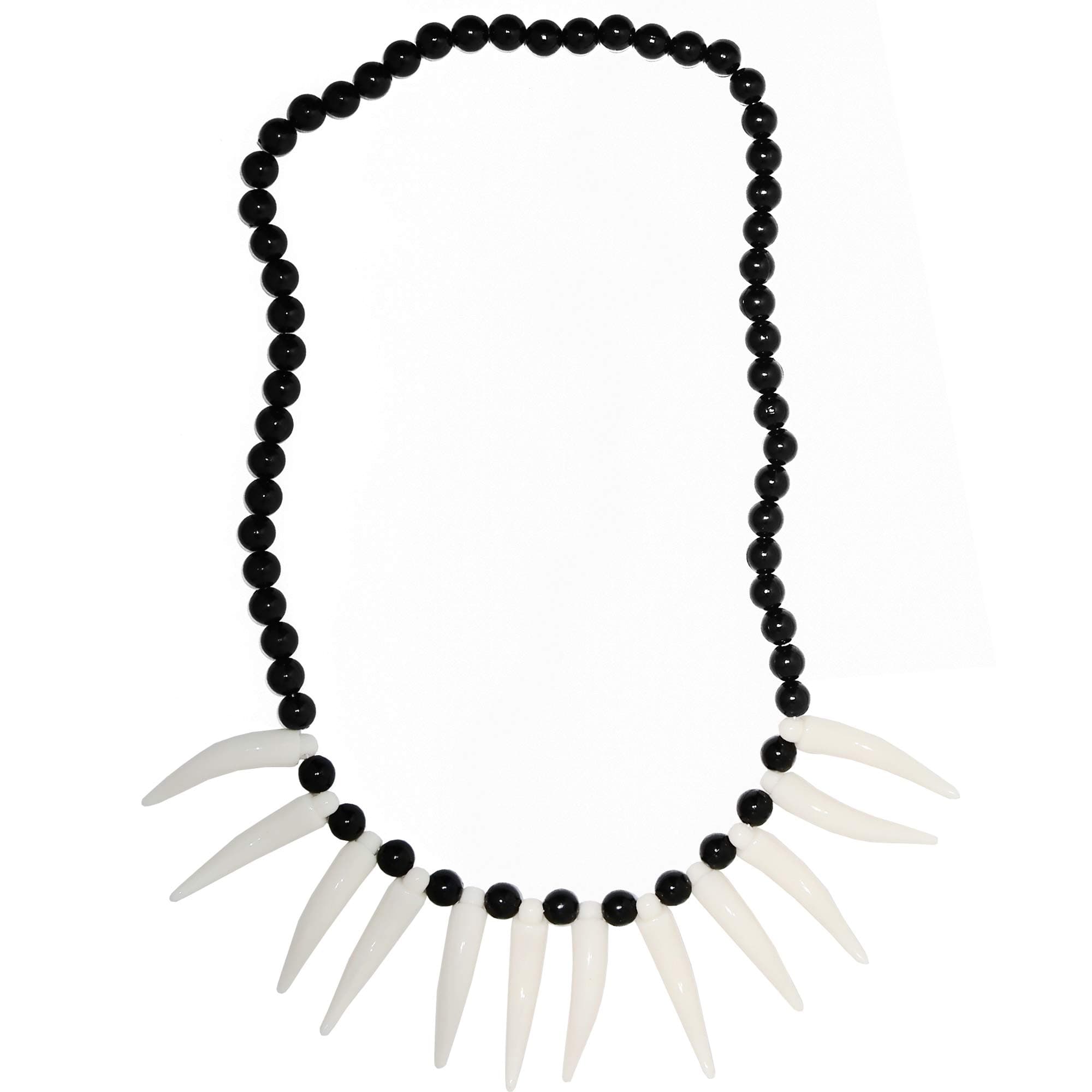 Caveman Bone Costume Necklace - African Jungle Tribal Necklace with Fake Teeth and Bones Accessories for Costumes for Adults and Kids