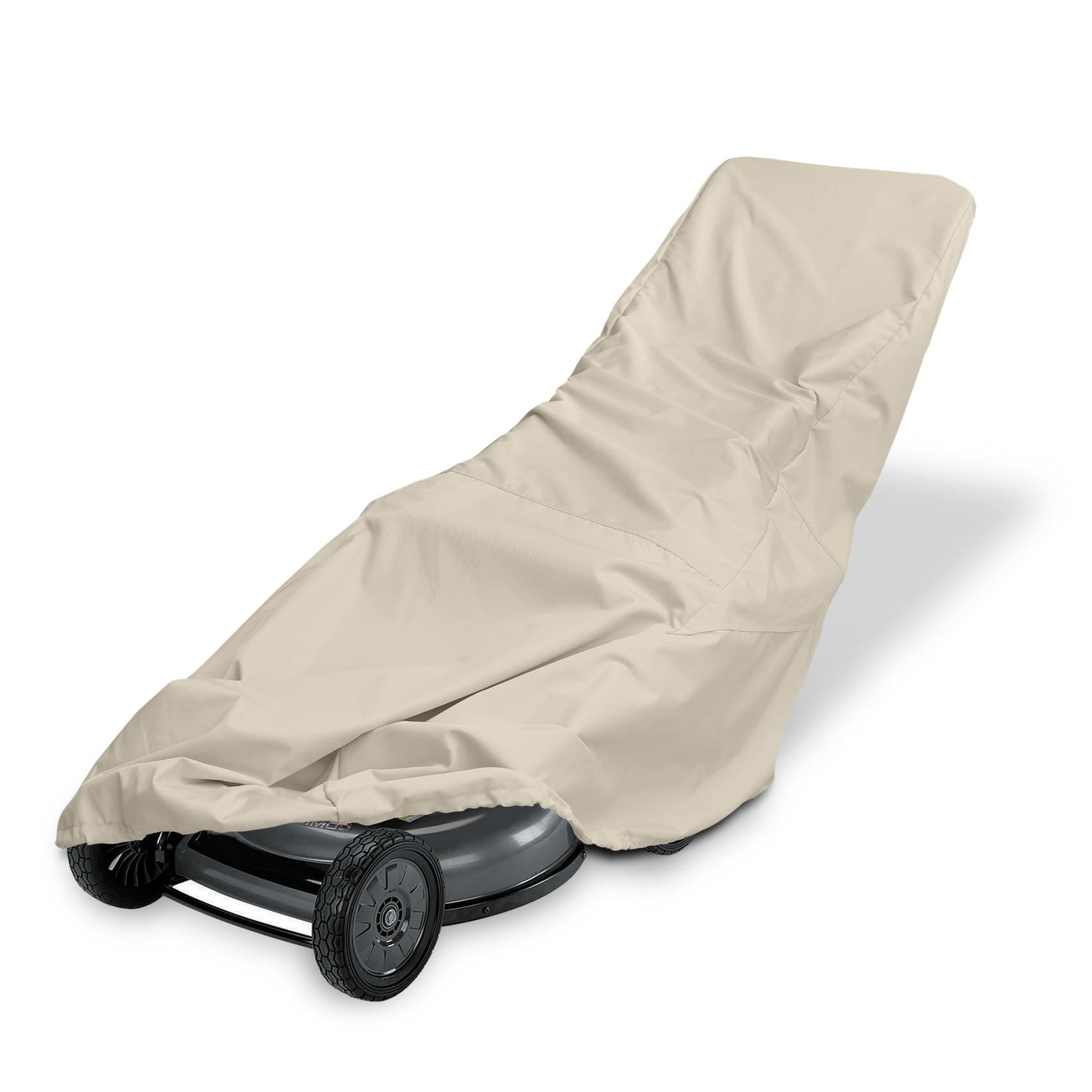 Porch Shield Lawn Mower Cover, Lawnmower Storage, Water Resistant, Universal Fitting, Full Protection Up to 22 Inches Wide (Light Tan)