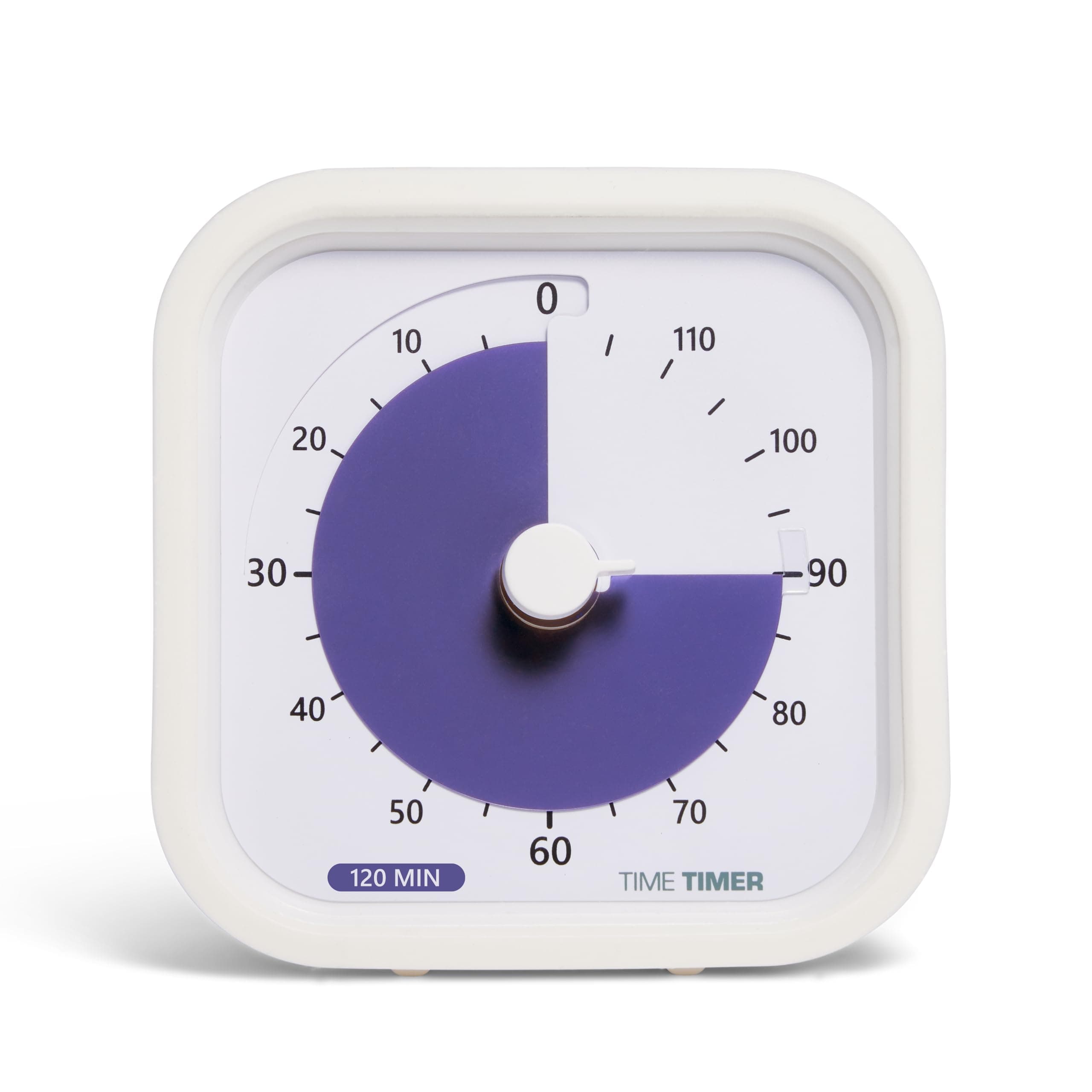 120 Minute MOD Education Edition — Visual Timer with Desktop Software for Kids Classroom Learning, Testing Timer, Study Tool and Office Meetings with Silent Operation (White - 120min)