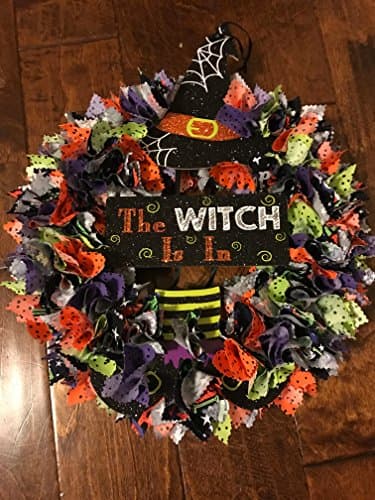 The Witch Is In Halloween Door wreath
