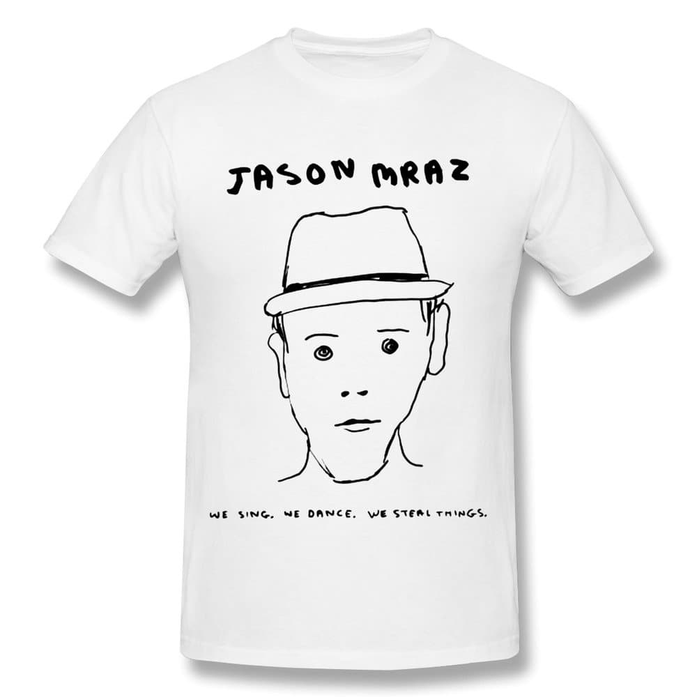 SIANDA Men's Jason Mraz We Sing We Dance We Steal Things I'm Yours T-Shirts White