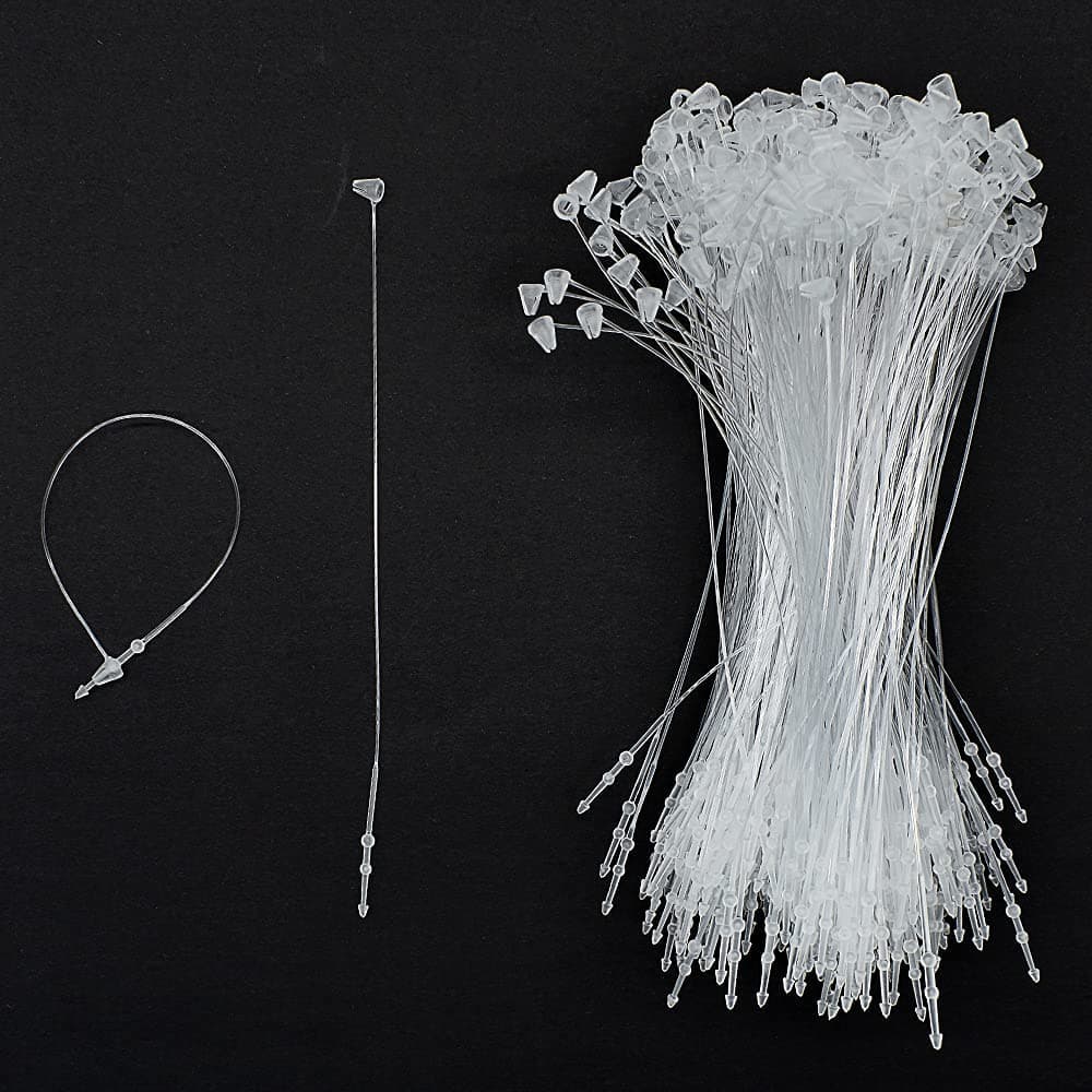 Excefore Clear Plastic Fastener Hang Tag Snap Lock Pin Security Loop for Retail Store Clothing Price Tags (2000 Pcs, 5 Inch)