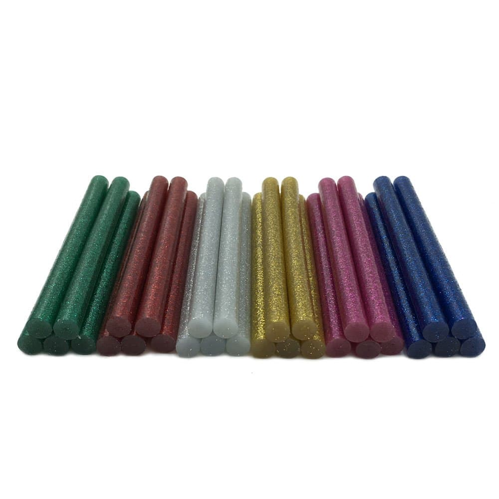 30 Pack Hot Melt Glue Sticks Multicolor Glitter Hot Melt Glue Sticks Adhesive for Handmade Craft DIY Tools 7mm*100mm