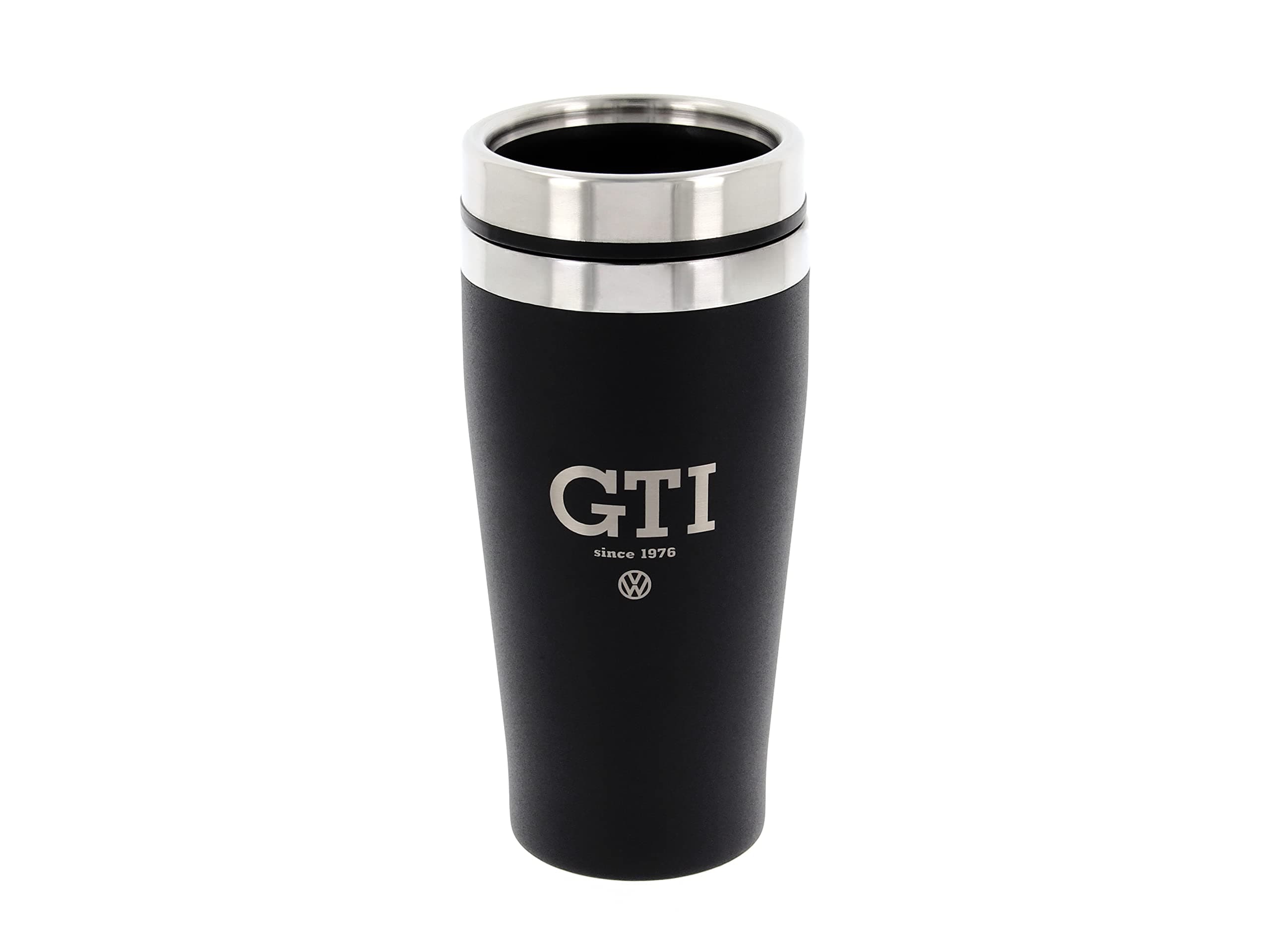 BRISA VW Collection - Volkswagen Insulated Stainless Steel Thermal Mug in GTI Design (Double-Walled / 450 ml/Black)