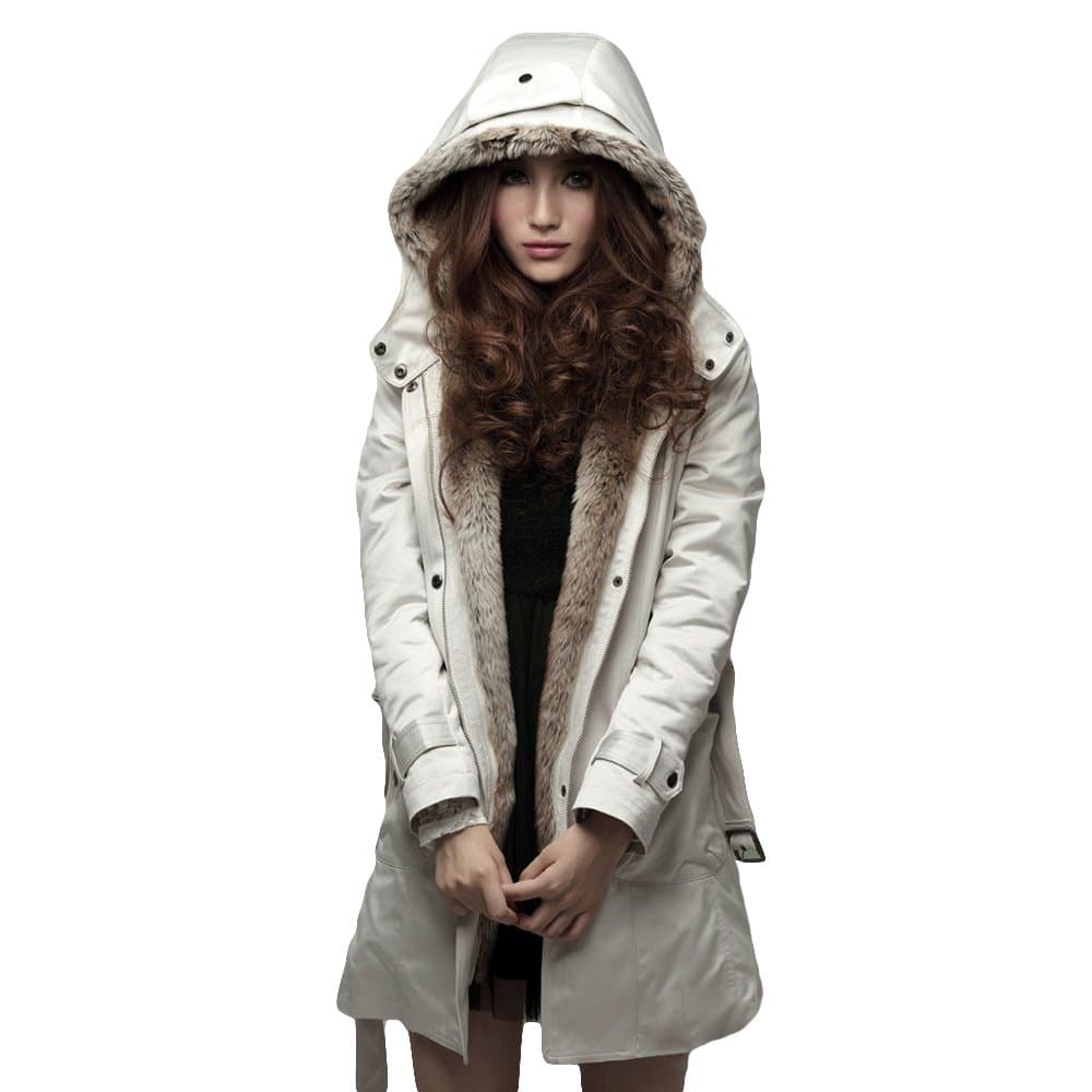 Imixcity Women's Girl Sale Long Jacket Thicken Coat (2XL, Beige)