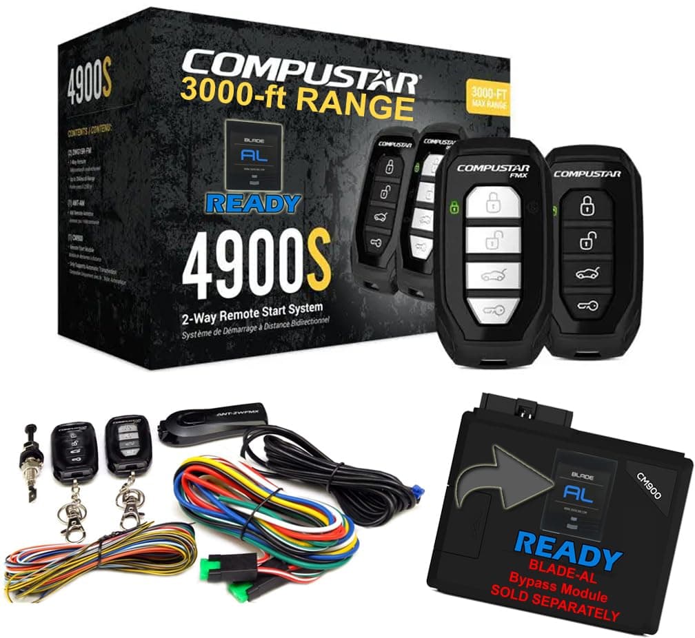Compustar Compustar CS4900-S (4900S) 2-Way Remote Start and Keyless Entry System with 3000-ft Range