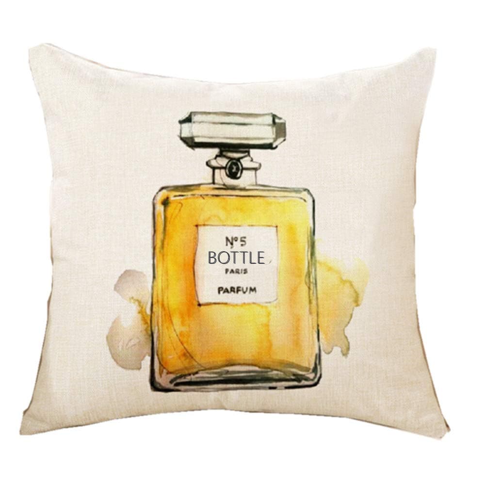 Unibedding Perfume Throw Pillow Covers,Orange Perfume Decor Cotton Linen - Decorative Square Pillow Case 18" x18'' Cushion Case Home Decor