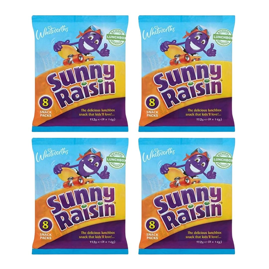 Dried Fruit Bundle Consisting of Whitworths Sunny Raisins Jumbo 8 Pack 8x14g (4 Pack)