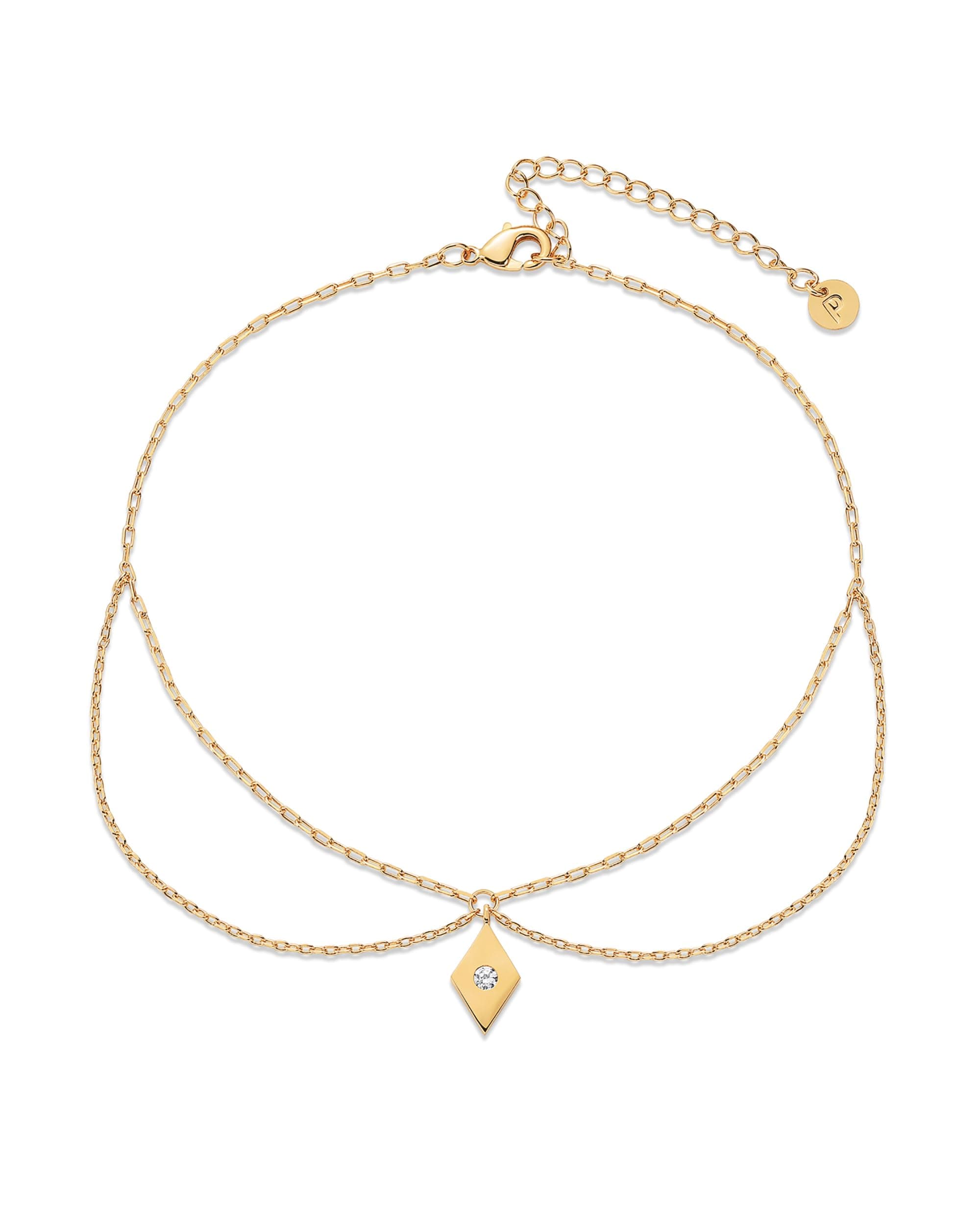 14K Gold Plated Charm Necklace Anklets for Women | Dainty Cubic Zirconia, Boho Dot Evil Eye Star Station Solitaire Pearl Beads Festival Adjustable Gold Anklets, 22.5cm, Yellow Gold, Cubic,, 9