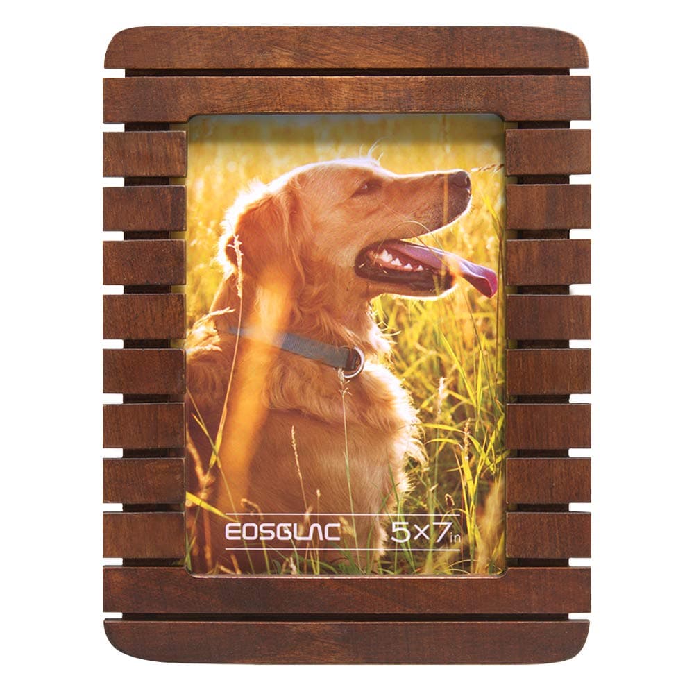 Eosglac Wooden Photo Picture Frame, Bar-Type, 5x7 inch, Burlywood