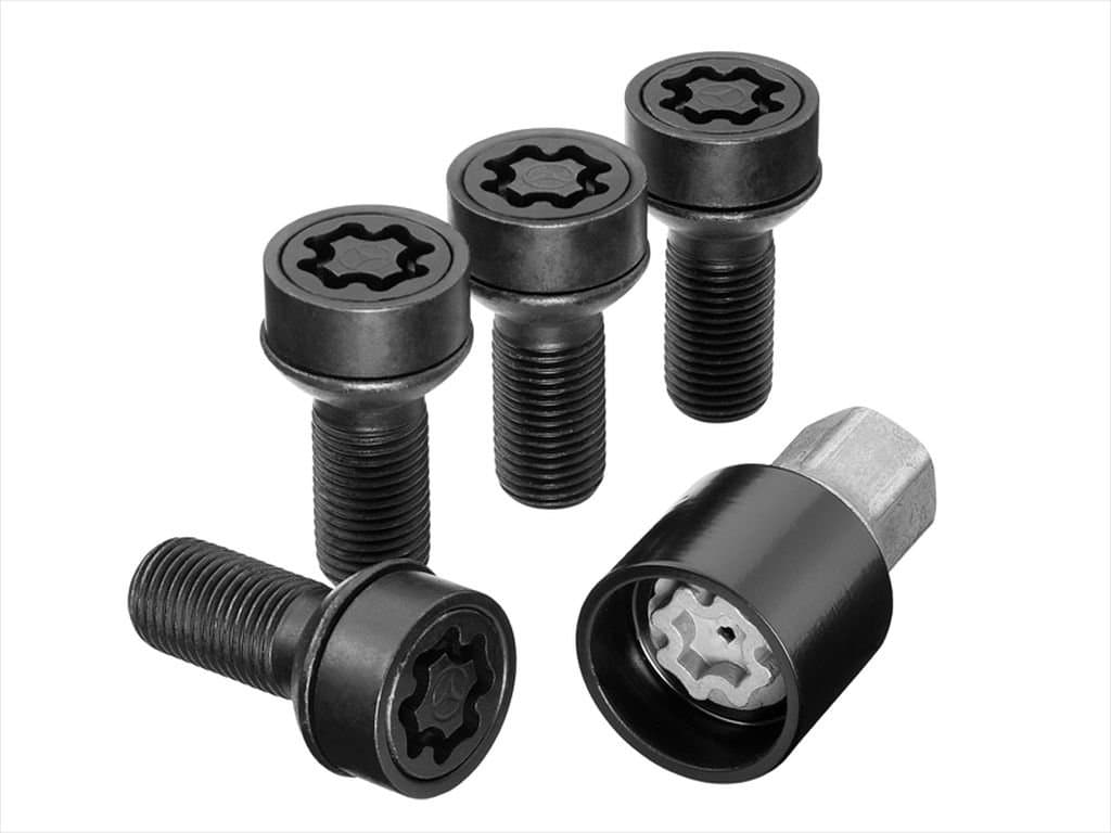 MB Wheels Mercedes-Benz Rim Locks, M14 x 1.5 x 27 Black