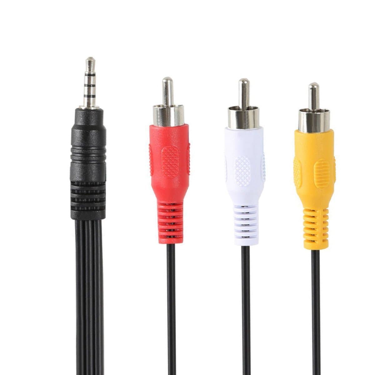 Conwork 3.5mm Stereo Male to 3 RCA Male Splitter Extension Cable for Audio Video AUX Port